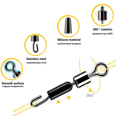 1pc Fishing Hooks Connector Ball Bearing Swivels Fishing Snap Swivels