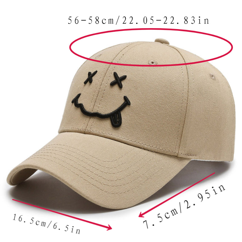 Smile Face Sunshade Baseball Cap Solid Sports Hat Adjustable Dad Hats