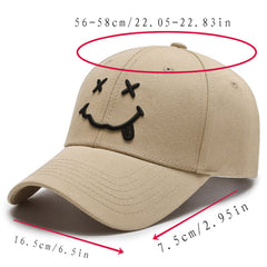 Smile Face Sunshade Baseball Cap Solid Sports Hat Adjustable Dad Hats