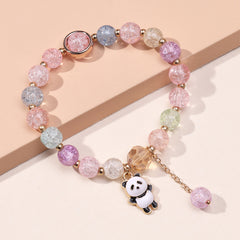 Panda Mermaid Tail Crystal Bracelet for Kids