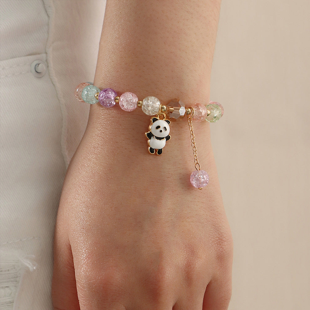 Panda Mermaid Tail Crystal Bracelet for Kids