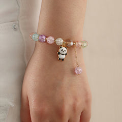Panda Mermaid Tail Crystal Bracelet for Kids