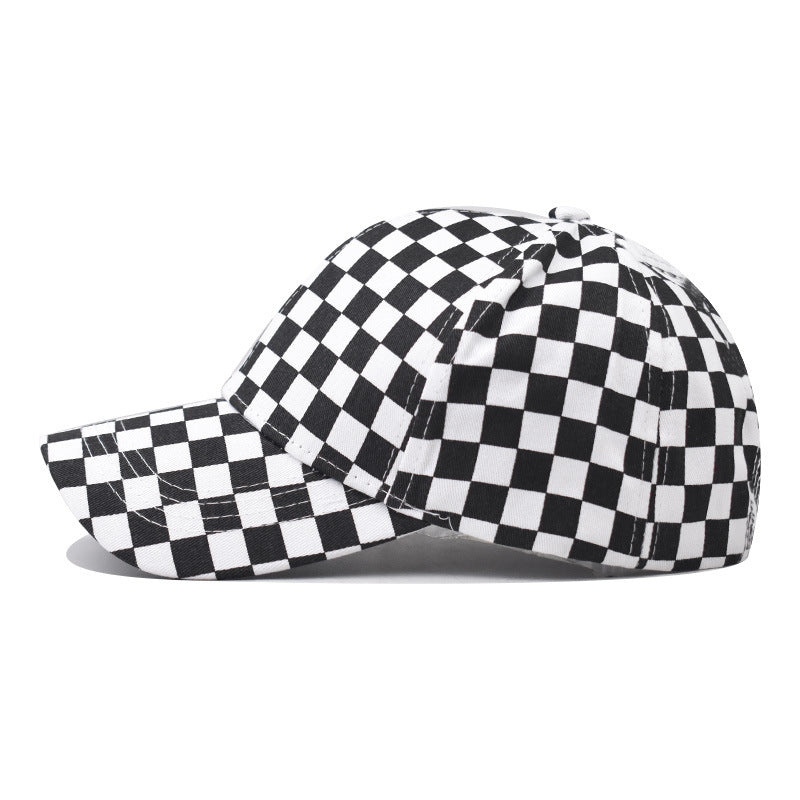Checkerboard Baseball Cap Outdoor Plaid Peaked Cap