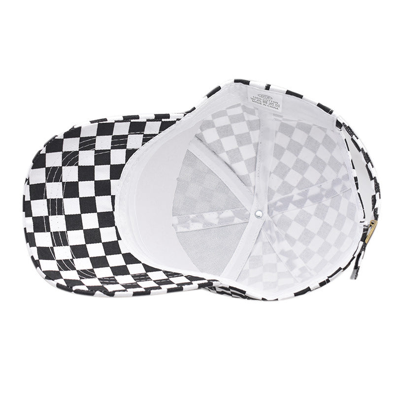 Checkerboard Baseball Cap Outdoor Plaid Peaked Cap