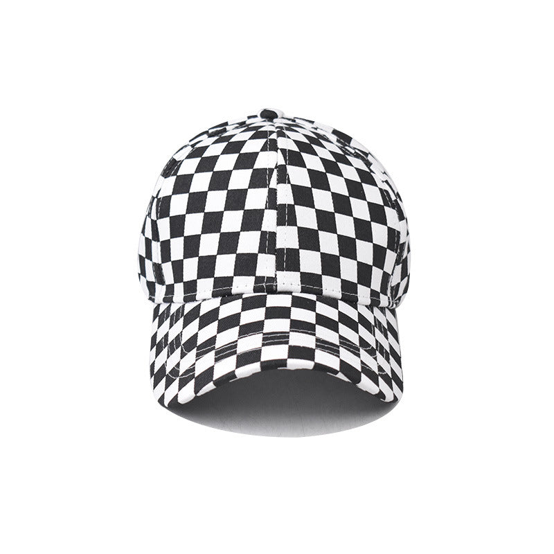 Checkerboard Baseball Cap Outdoor Plaid Peaked Cap