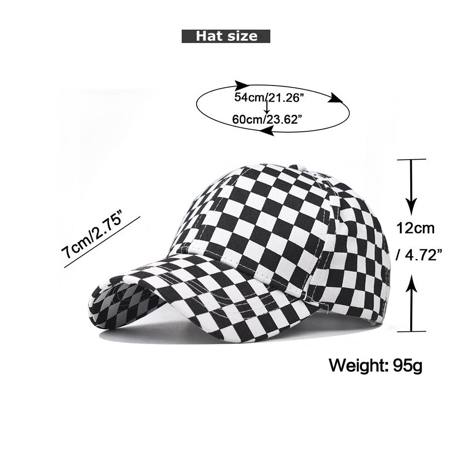 Checkerboard Baseball Cap Outdoor Plaid Peaked Cap