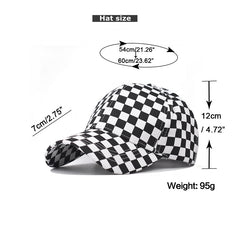 Checkerboard Baseball Cap Outdoor Plaid Peaked Cap