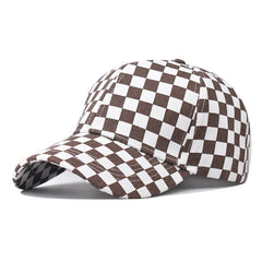 Checkerboard Baseball Cap Outdoor Plaid Peaked Cap