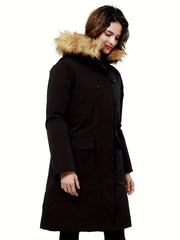 Women's Down Parka Jacket Insulated Thermal Winter Hooded Coat