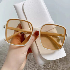 Men's Retro Large Frame Square Gradient Sunglasses