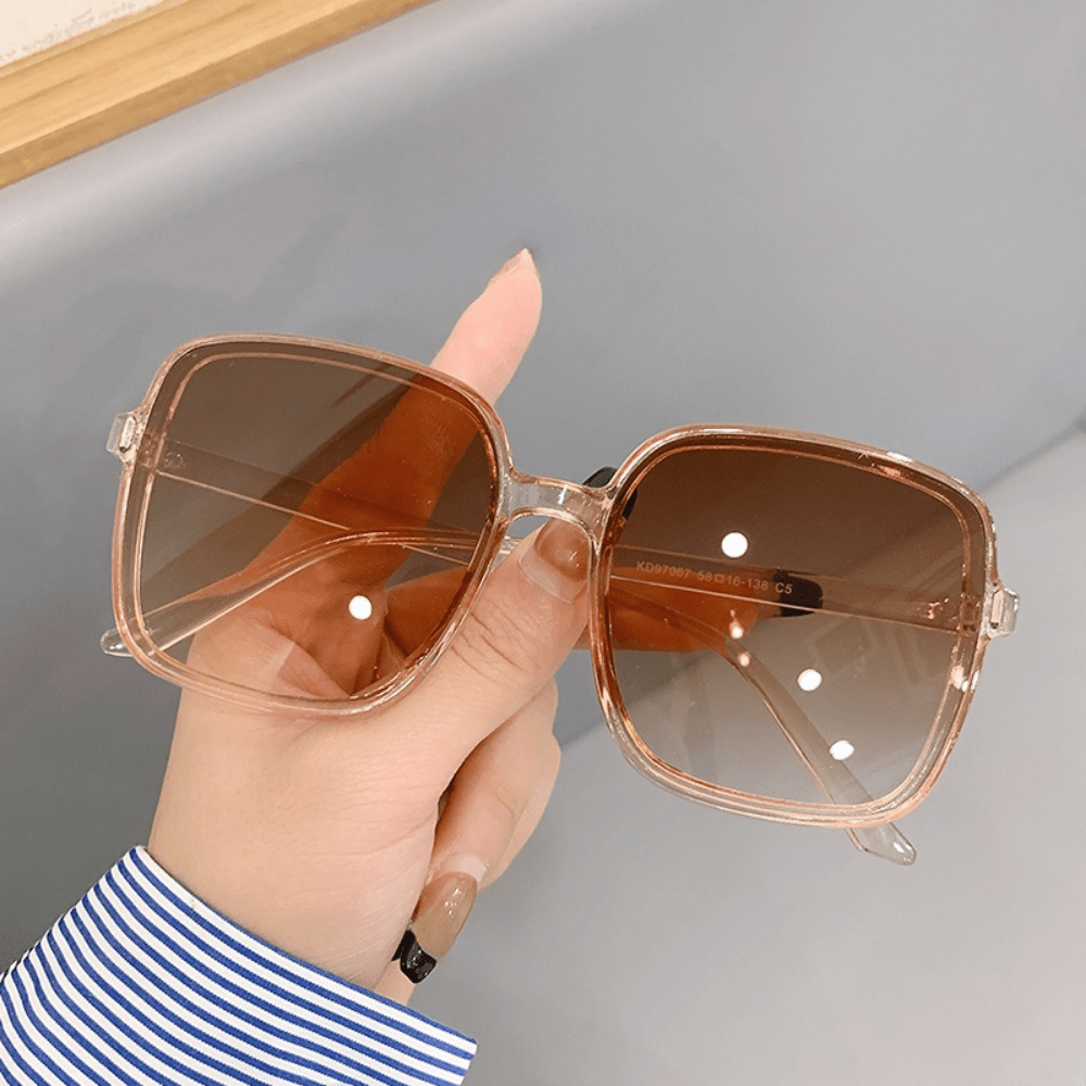Men's Retro Large Frame Square Gradient Sunglasses