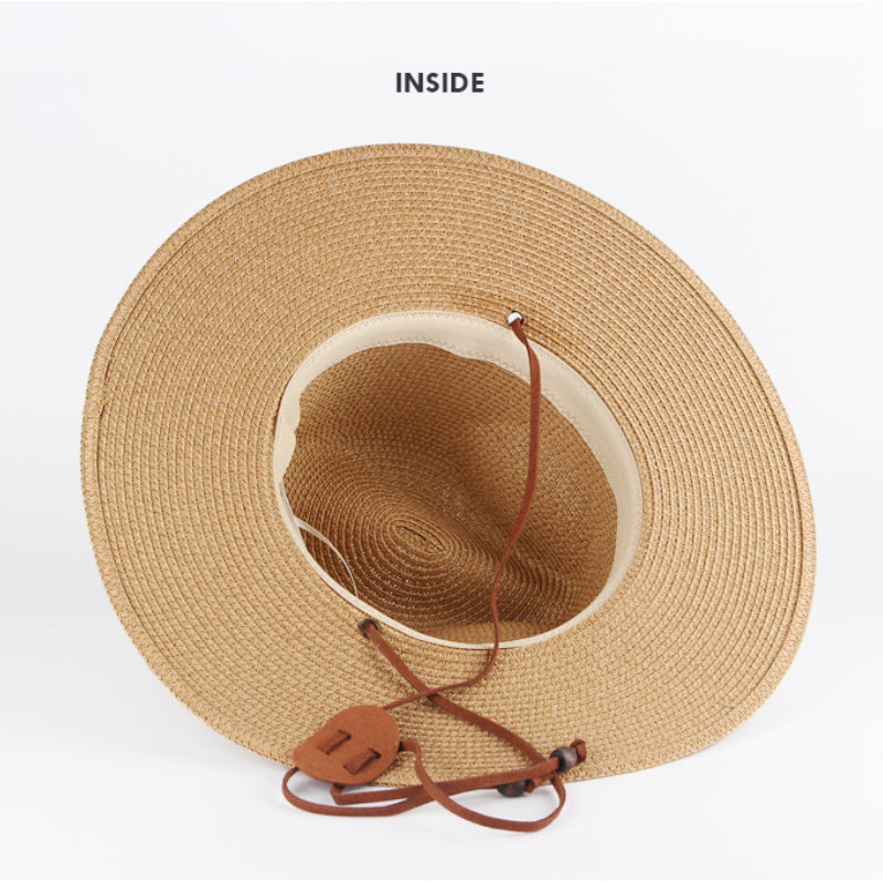 Hand Woven Summer Straw Hat Wide Brim Sun Hat