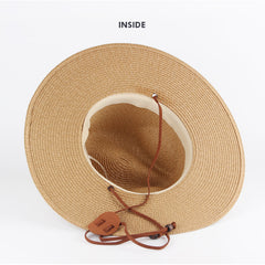 Hand Woven Summer Straw Hat Wide Brim Sun Hat