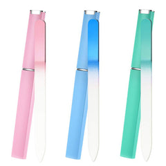 3pcs Glass Nail File With Case Professional Manicure Tool