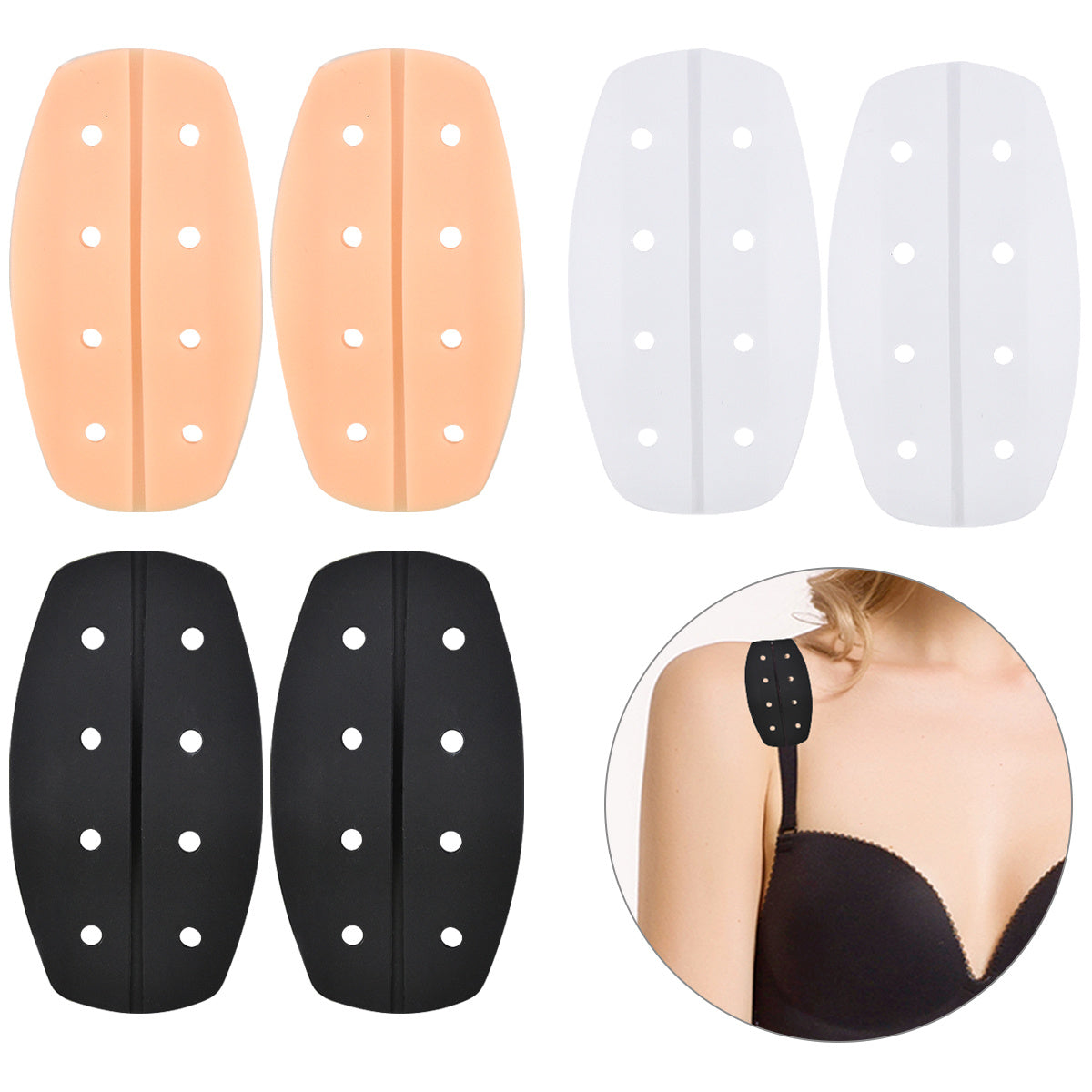 3pcs Silicone Shoulder Pads Non-slip Bra Strap Cushions