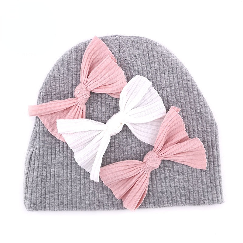 Soft & Cozy Baby Bows Beanies for Autumn & Winter