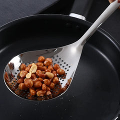 304 Stainless Steel Slotted Spoon with Long Handle for Draining and Serving