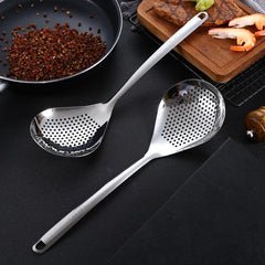 304 Stainless Steel Slotted Spoon with Long Handle for Draining and Serving