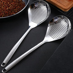 304 Stainless Steel Slotted Spoon with Long Handle for Draining and Serving