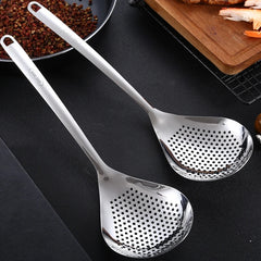 304 Stainless Steel Slotted Spoon with Long Handle for Draining and Serving