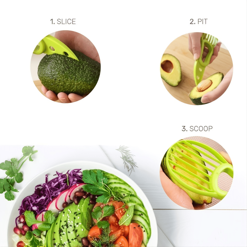 3 in 1 Avocado Slicer Shea Corer Butter Fruit Peeler Cutter Pulp Separator