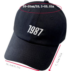 1987 Embroidery Casual Baseball Cap Lightweight Adjustable Sports Hat