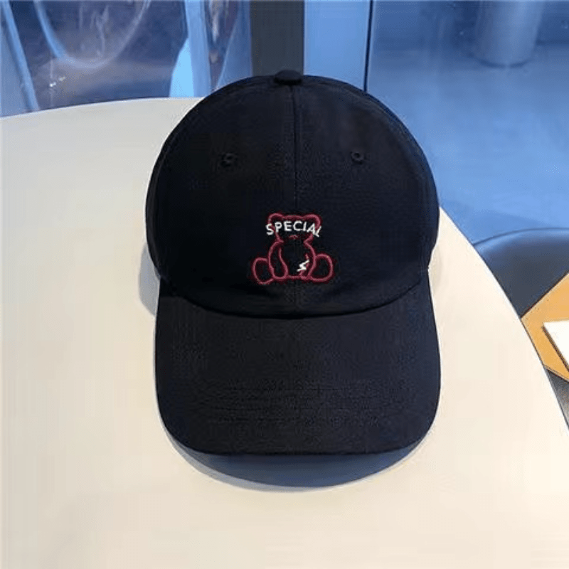 Bear Embroidery Baseball Cap Breathable Dad Hat
