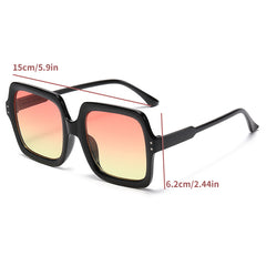 Oversized Square Frame Sunglasses Gradient Lens UV400