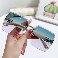 Square Rimless Sunglasses Gradient UV400