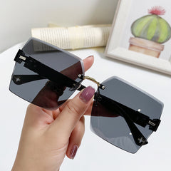 Square Rimless Sunglasses Gradient UV400