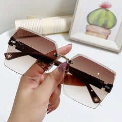 Square Rimless Sunglasses Gradient UV400
