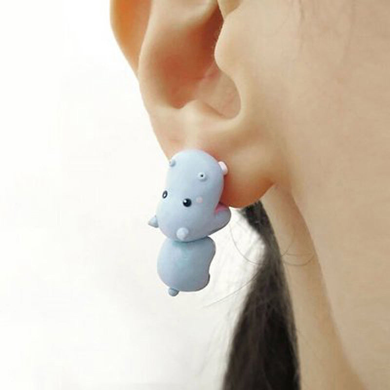 2pcs Animal Cartoon Stud Earring For Girls