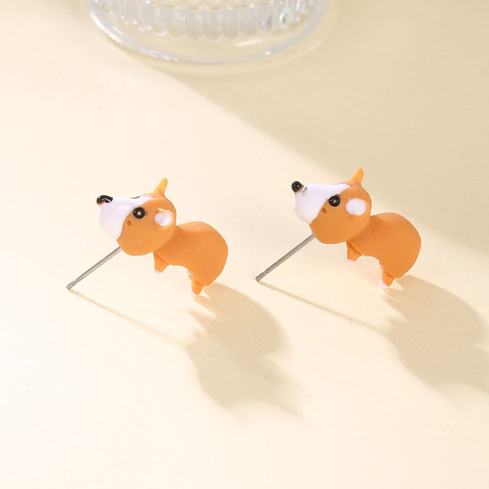 2pcs Animal Cartoon Stud Earring For Girls