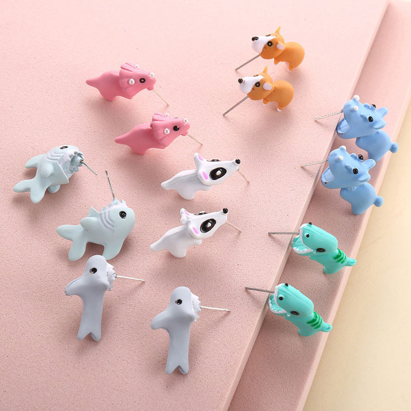 2pcs Animal Cartoon Stud Earring For Girls