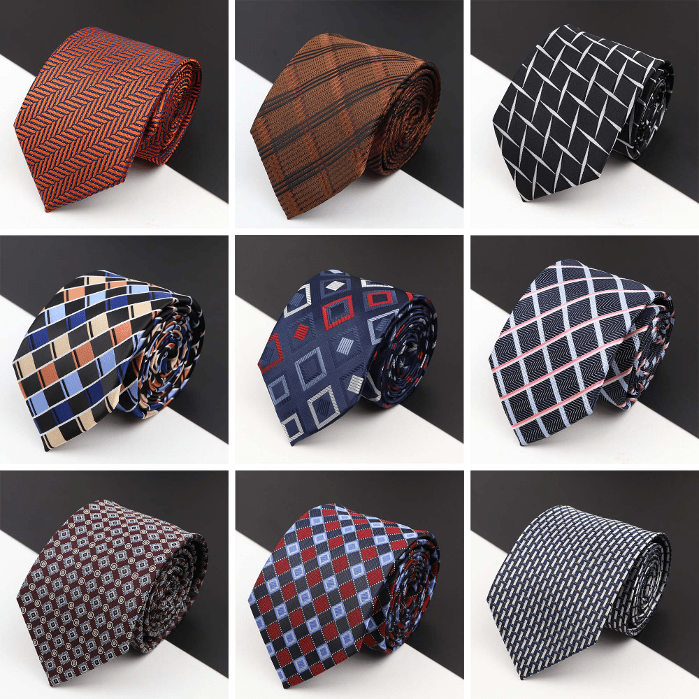 Men's Business Plaid Tie Casual Decorative Accessories