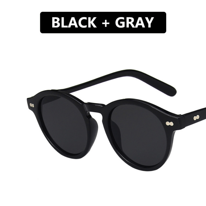 Round Sunglasses Rivet Decor Anti Glare UV400