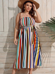 Vacay Tube Dress Women's Plus Colorful Stripe
