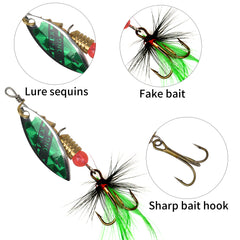 10pcs Spinner Bait Spoon Set 20pc Lures Kit w/ Storage Box Freshwater Saltwater