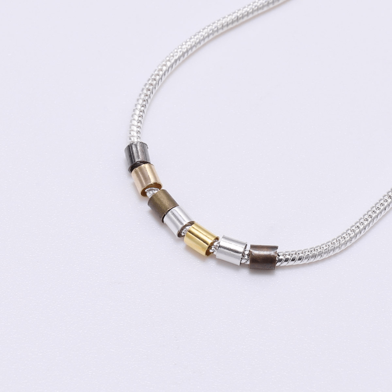 500Pcs Golden/Silver/Copper Tube Crimp End Beads for Jewelry Making