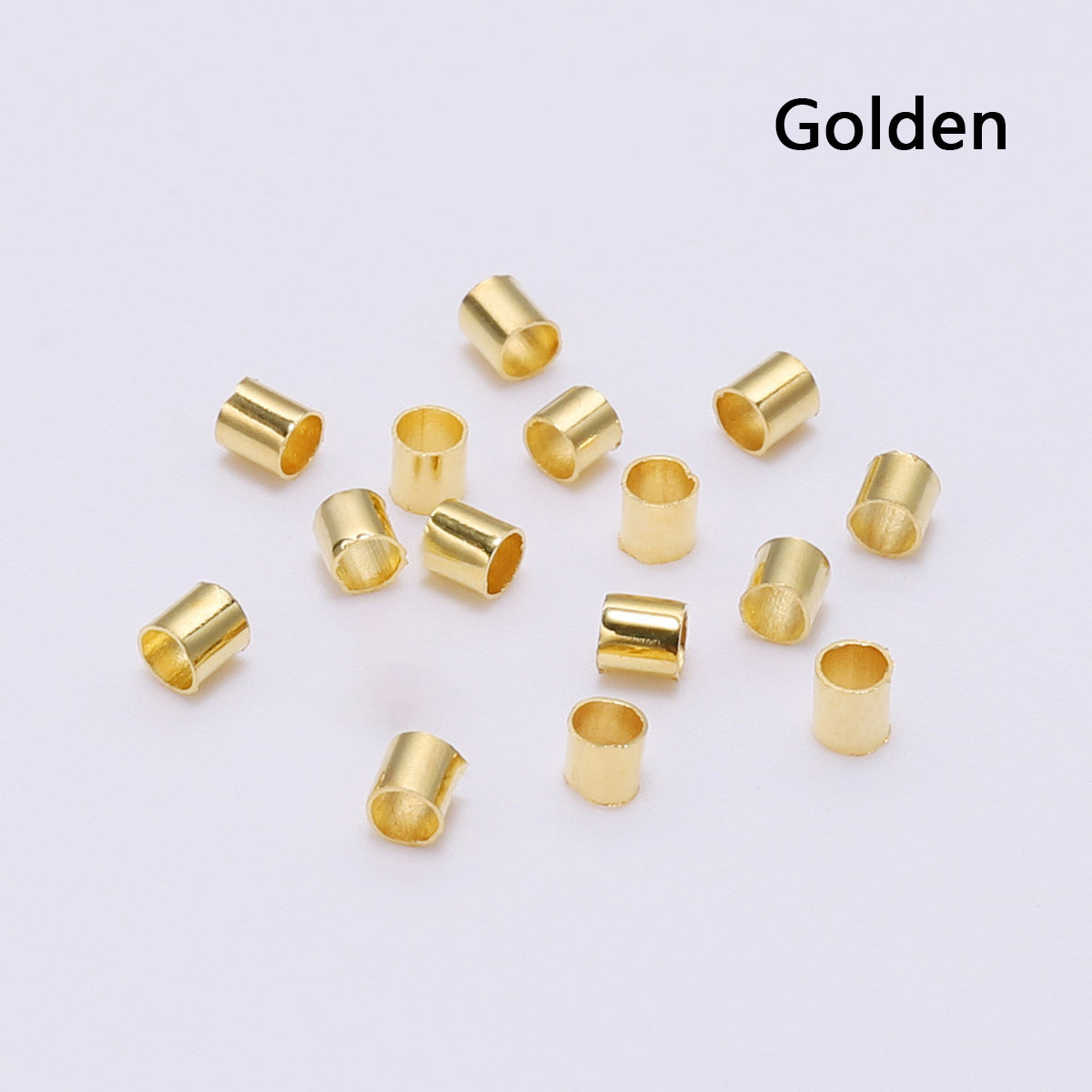 500Pcs Golden/Silver/Copper Tube Crimp End Beads for Jewelry Making