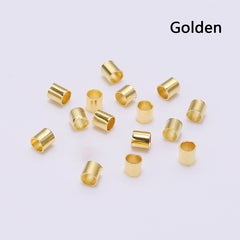 500Pcs Golden/Silver/Copper Tube Crimp End Beads for Jewelry Making