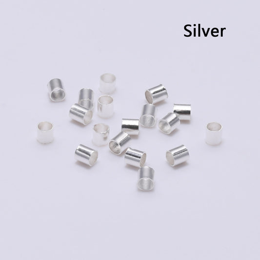 500Pcs Golden/Silver/Copper Tube Crimp End Beads for Jewelry Making