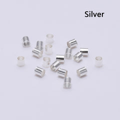 500Pcs Golden/Silver/Copper Tube Crimp End Beads for Jewelry Making