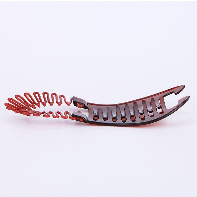 Solid Banana Clip Elastic Hair Comb Ponytail Maker Vintage Hair Accessory