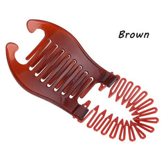 Solid Banana Clip Elastic Hair Comb Ponytail Maker Vintage Hair Accessory