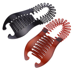 Solid Banana Clip Elastic Hair Comb Ponytail Maker Vintage Hair Accessory
