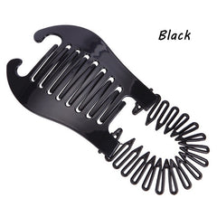 Solid Banana Clip Elastic Hair Comb Ponytail Maker Vintage Hair Accessory