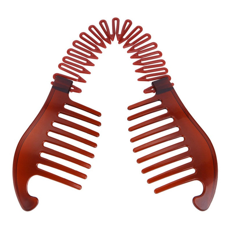 Solid Banana Clip Elastic Hair Comb Ponytail Maker Vintage Hair Accessory