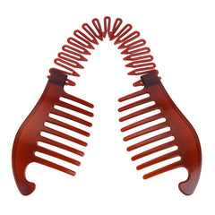Solid Banana Clip Elastic Hair Comb Ponytail Maker Vintage Hair Accessory