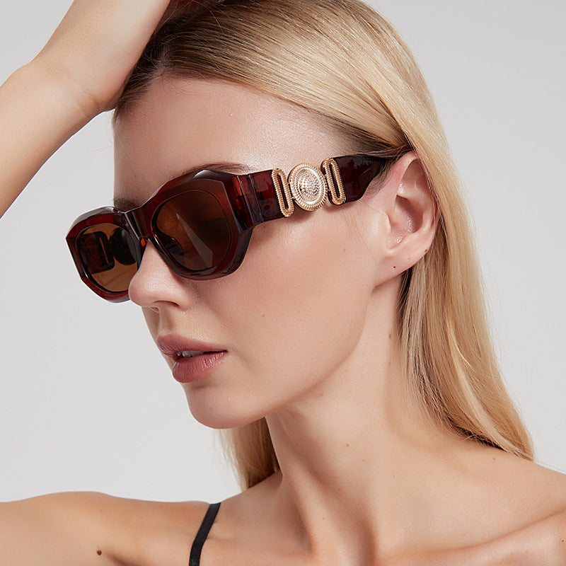 Square Frame Sunglasses Gradient Lens Glasses UV400